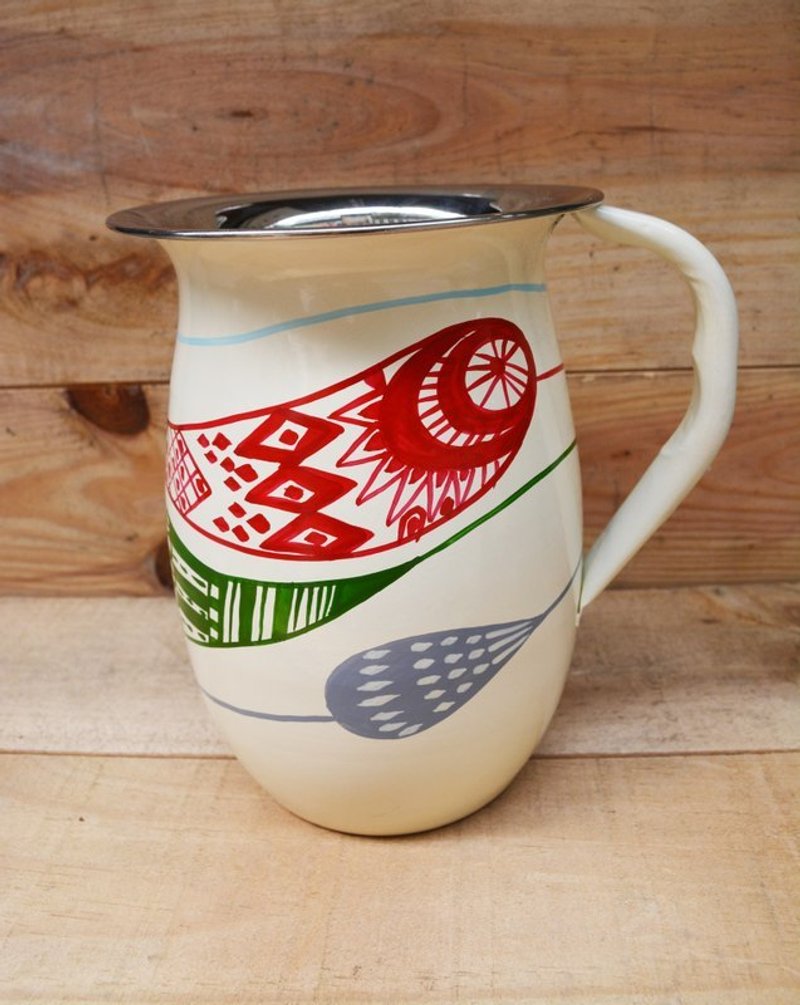 手绘不锈钢大壶＿简单变形虫＿三色＿公平贸易 - 厨房用具 - 其他金属 多色