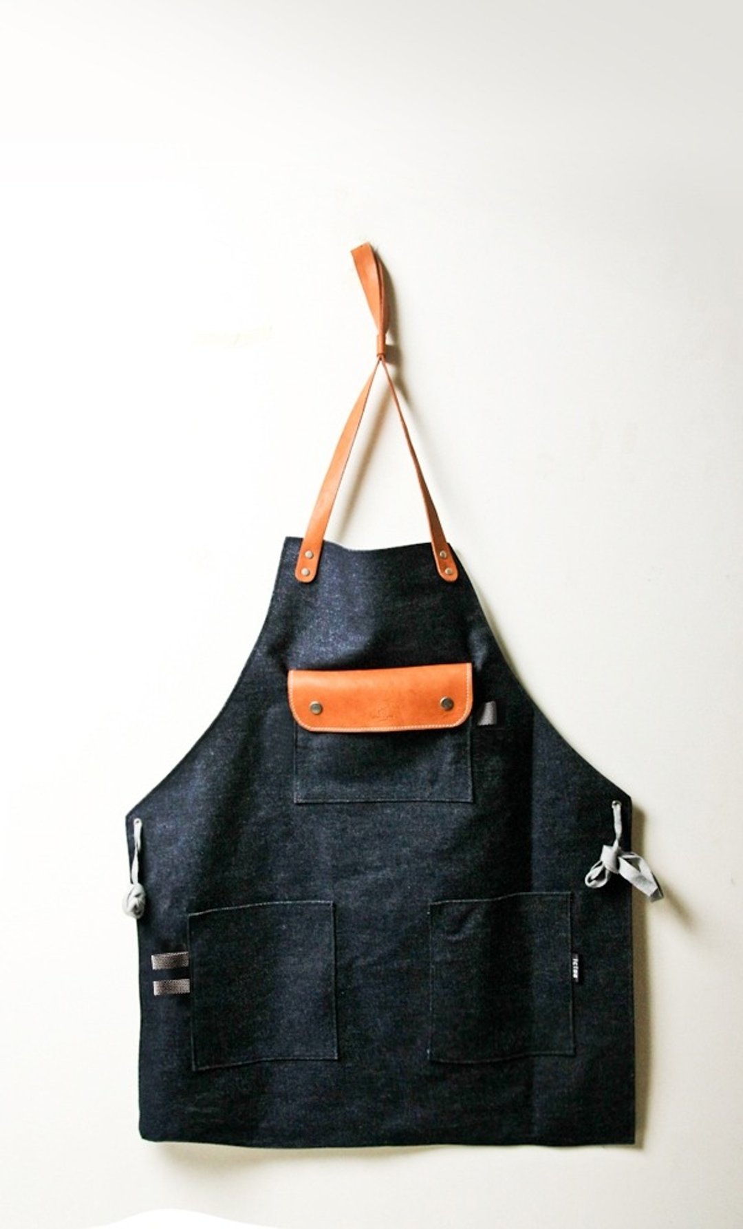 点子包【icleaXbag】进口皮革手工工作围裙餐厅服务员职业围裙工作服丹宁蓝 - 其他 - 真皮 蓝色