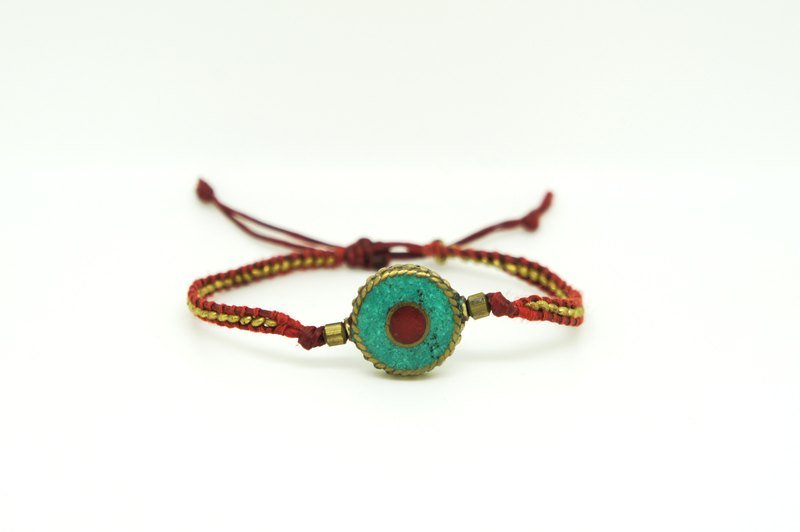 IF+｜民族风情绿松石风格手环 - 手链/手环 - 其他材质 红色