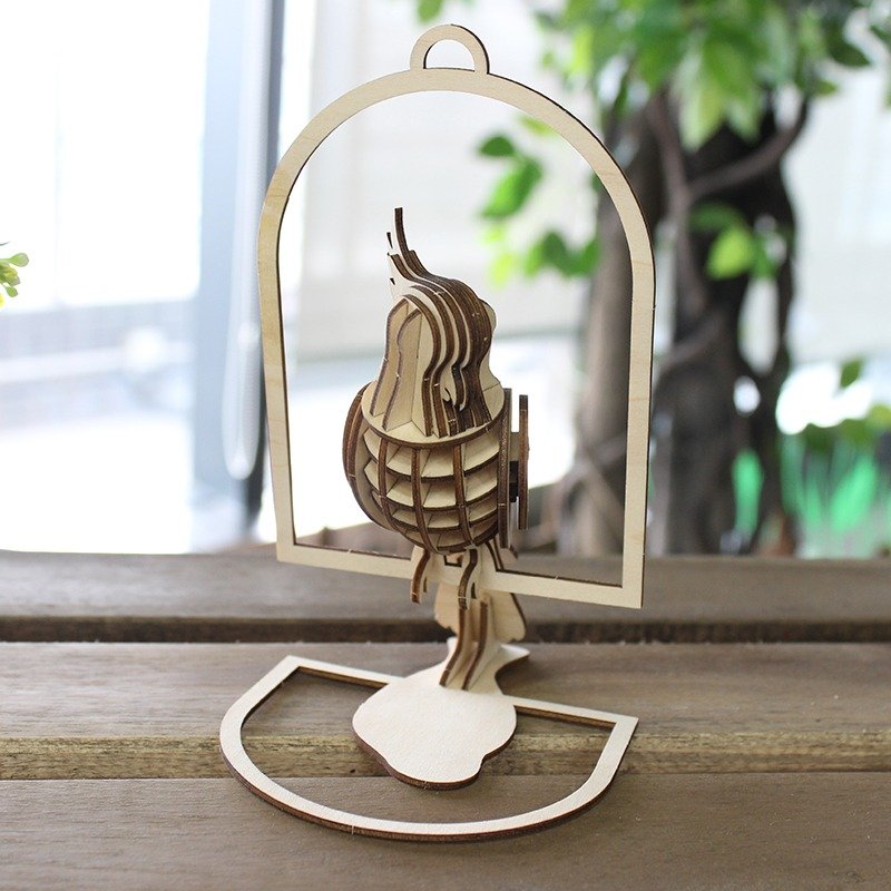 Jigzle 3D立体木拼图 | 动物系列 凤头鹦鹉 | 超疗愈 - 拼图 - 木头 卡其色