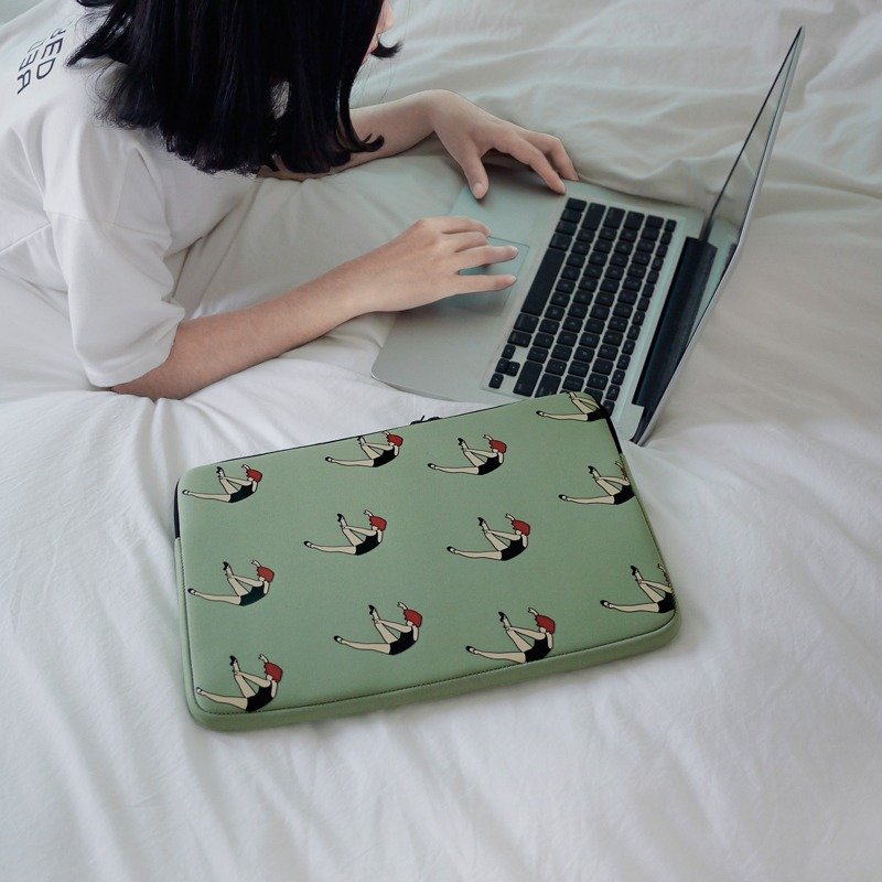 YIZISTORE 14寸电脑包macbook电脑包  绿色坠落女孩 - 电脑包 - 其他材质 