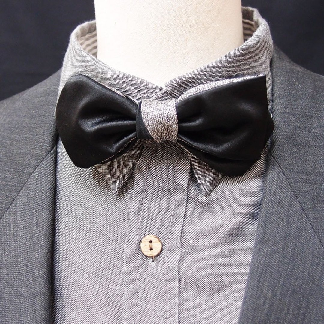 黑银领结 Bowtie 双面可用 - 领结/领巾 - 其他材质 黑色