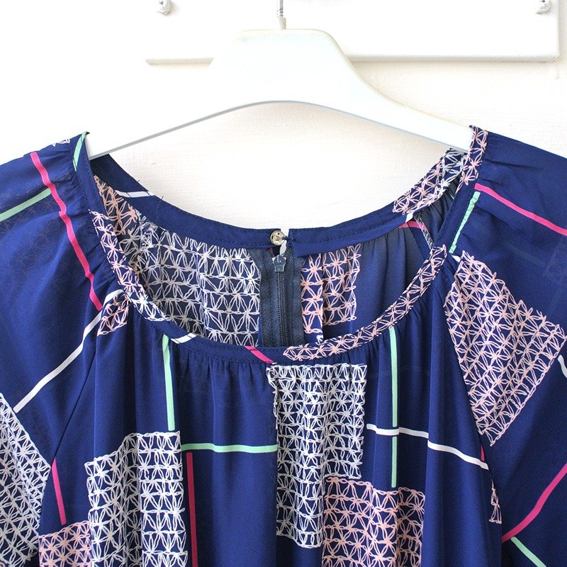 │Slowly│深蓝海洋古着洋装│vintage.洋装.森林复古.英伦.文艺.日本女孩.古典.甜美 - 洋装/连衣裙 - 其他材质 多色