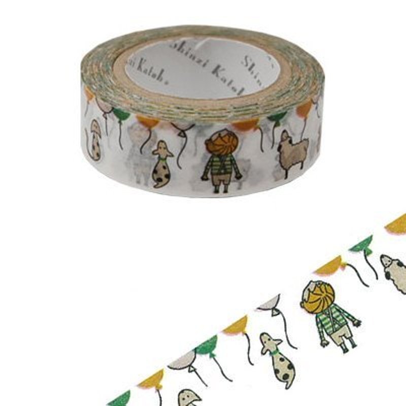 Shinzi Katoh 加藤真治 法式插画 纸胶带(气球 KS-MT-10002) - 纸胶带 - 纸 多色