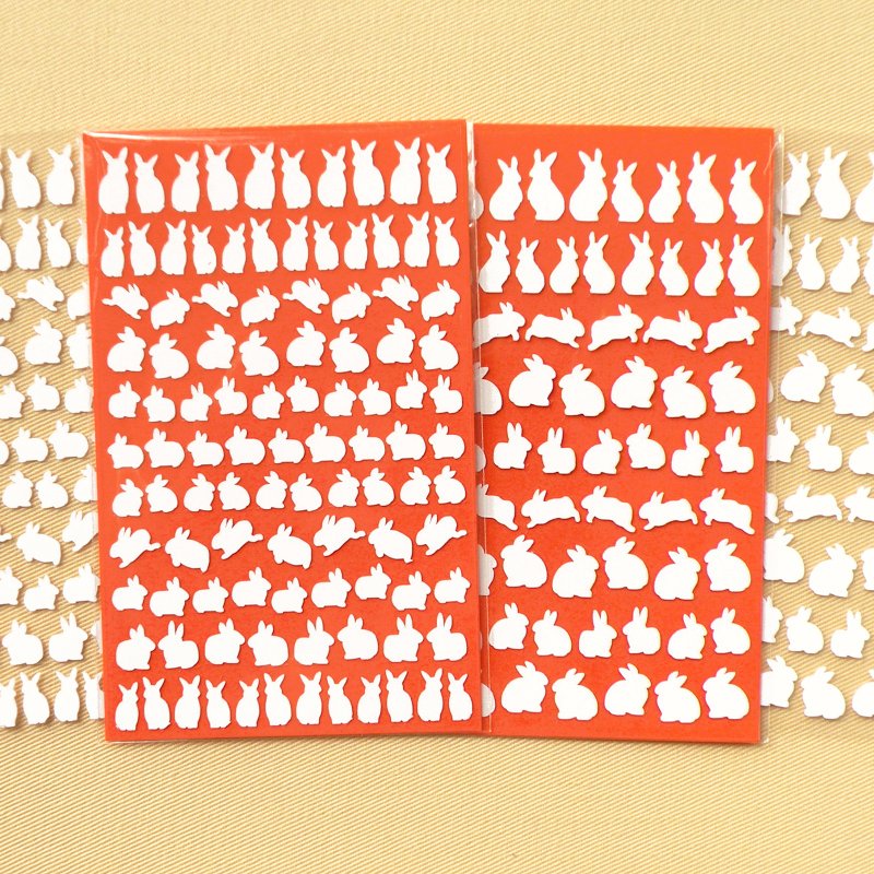 迷你小兔贴纸 2份组 - 贴纸 - 防水材质 多色