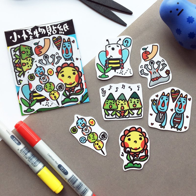 小怪物系列贴纸组 - 贴纸 - 纸 多色