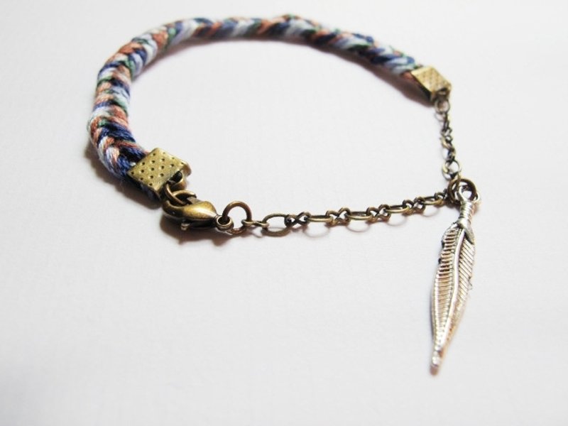 手作手饰-酋长的羽毛 - 手链/手环 - 棉．麻 蓝色