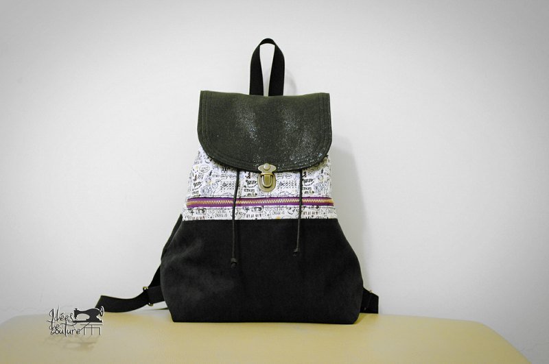 IDC后背包-涂鸦黑白配款 - 侧背包/斜挎包 - 其他材质 黑色