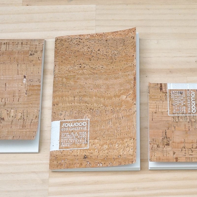 SOWOOD 耶诞新年交换礼物/ 软木手札－S（块纹） - 笔记本/手帐 - 纸 咖啡色