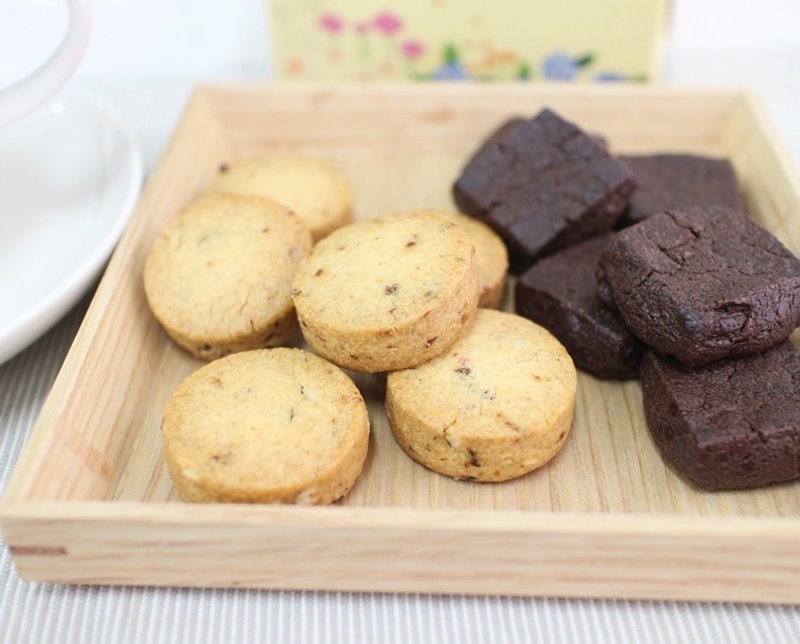 手工饼干组合-海盐85%巧克力饼干1盒 & 红胡椒榛果酥饼1盒 - 手工饼干 - 新鲜食材 