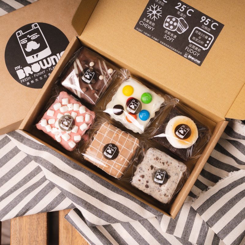 黑熊先生巧克力布朗尼 6入 - 巧克力 - 新鲜食材 多色