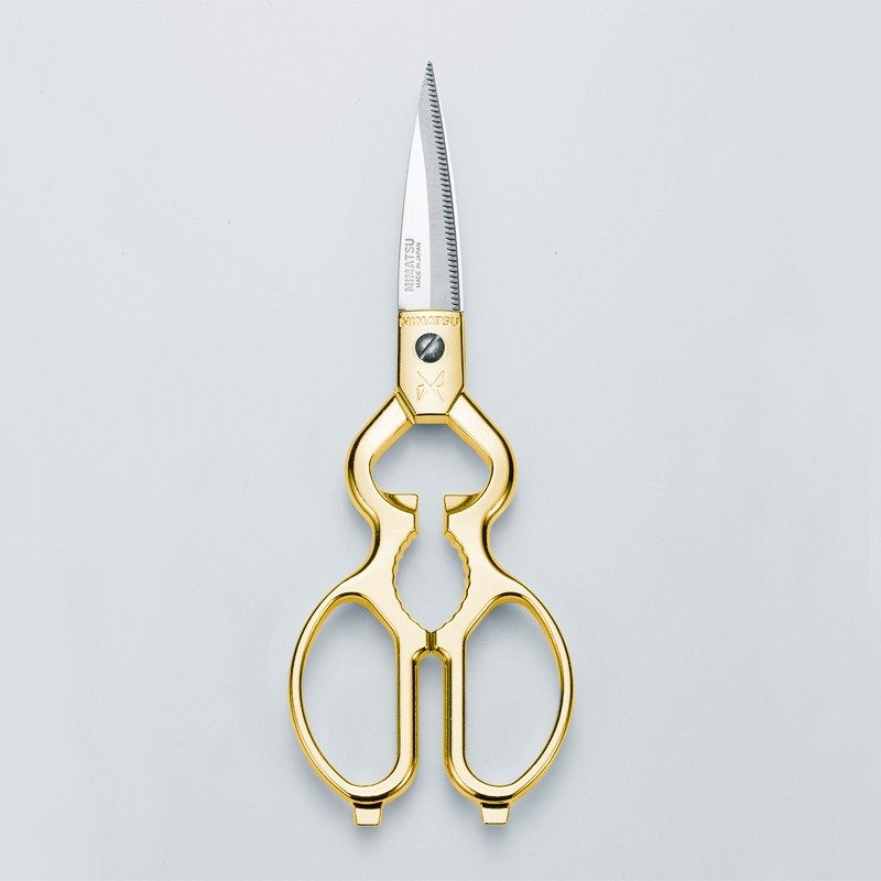 日本制 金鹿MIMATSU 厨房万用剪刀-金色 - 厨房用具 - 不锈钢 金色