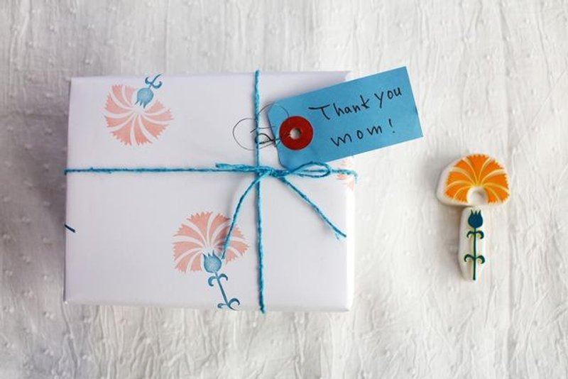 北欧风 康乃馨 多色印章 橡皮擦印章 - 印章/印台 - 木头 白色