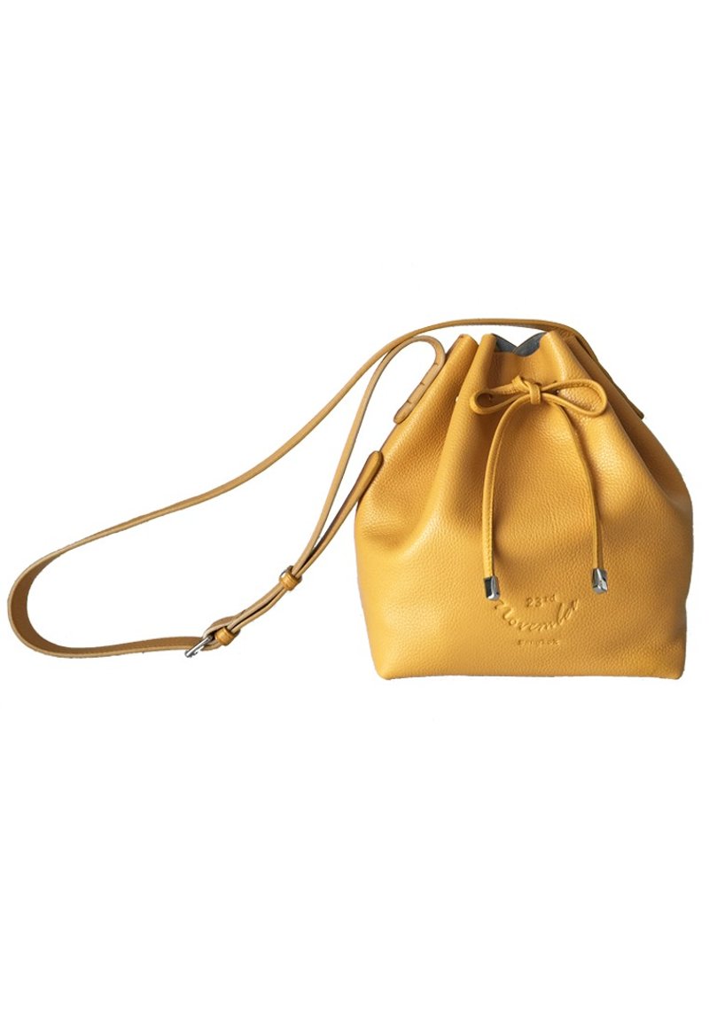 Classic Bucket 'S' Yellow Women Shoulder Leather Bag And Cross Body Bag - 侧背包/斜挎包 - 真皮 黄色