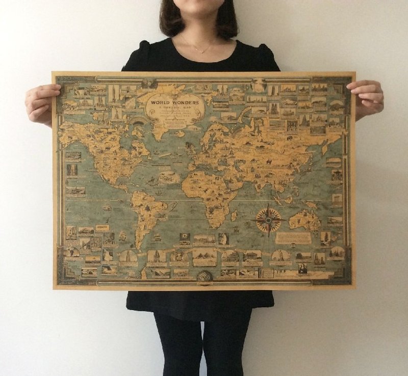god leading-【海报系列】世界奇迹建筑 酒吧居家 装饰牛皮纸海报 71*51.5cm - 海报/装饰画/版画 - 纸 咖啡色