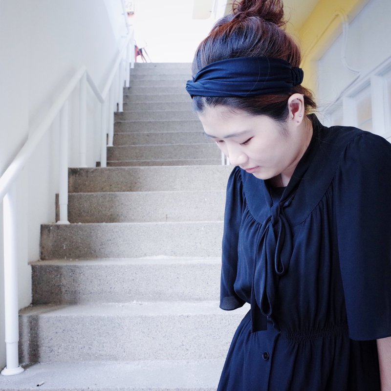 住在深深深海底 松紧版/手工发带 - 发饰 - 其他材质 蓝色