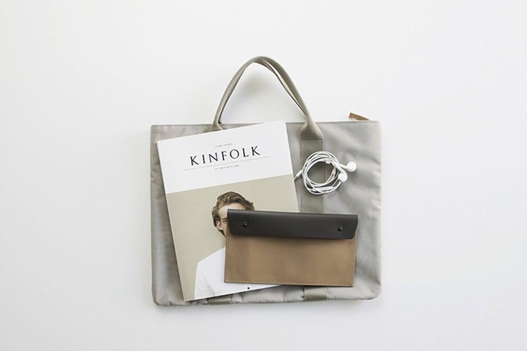 韩国ithinkso ENVELOPE WALLET 夹层收纳袋 双材质-Camelbeige - 皮夹/钱包 - 其他材质 