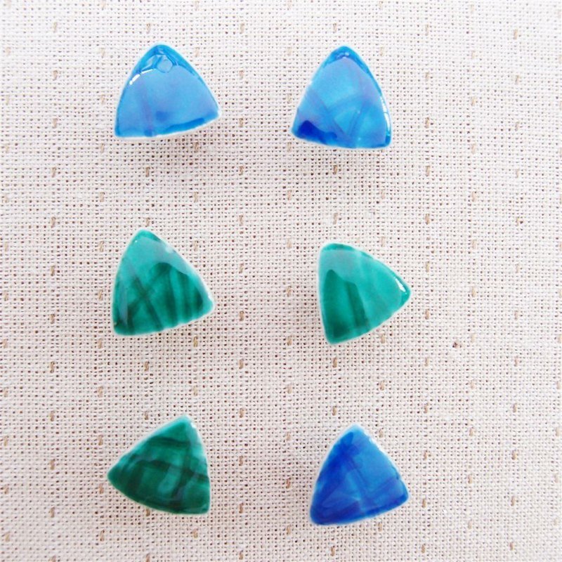 三角--珐琅纯银耳环 - 耳环/耳夹 - 其他金属 