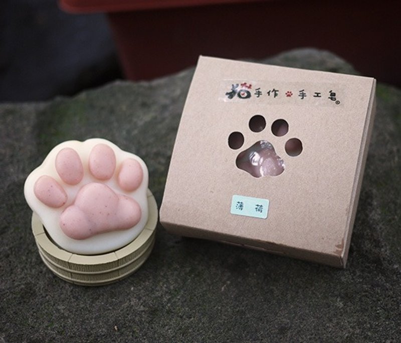 轻凉薄荷沐浴猫掌皂－薄荷 和 迷迭香 - 沐浴用品 - 植物．花 白色