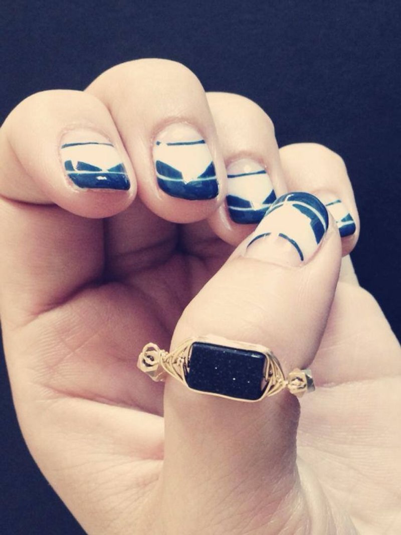 蓝砂石/黄铜 戒指 - 戒指 - 其他材质 