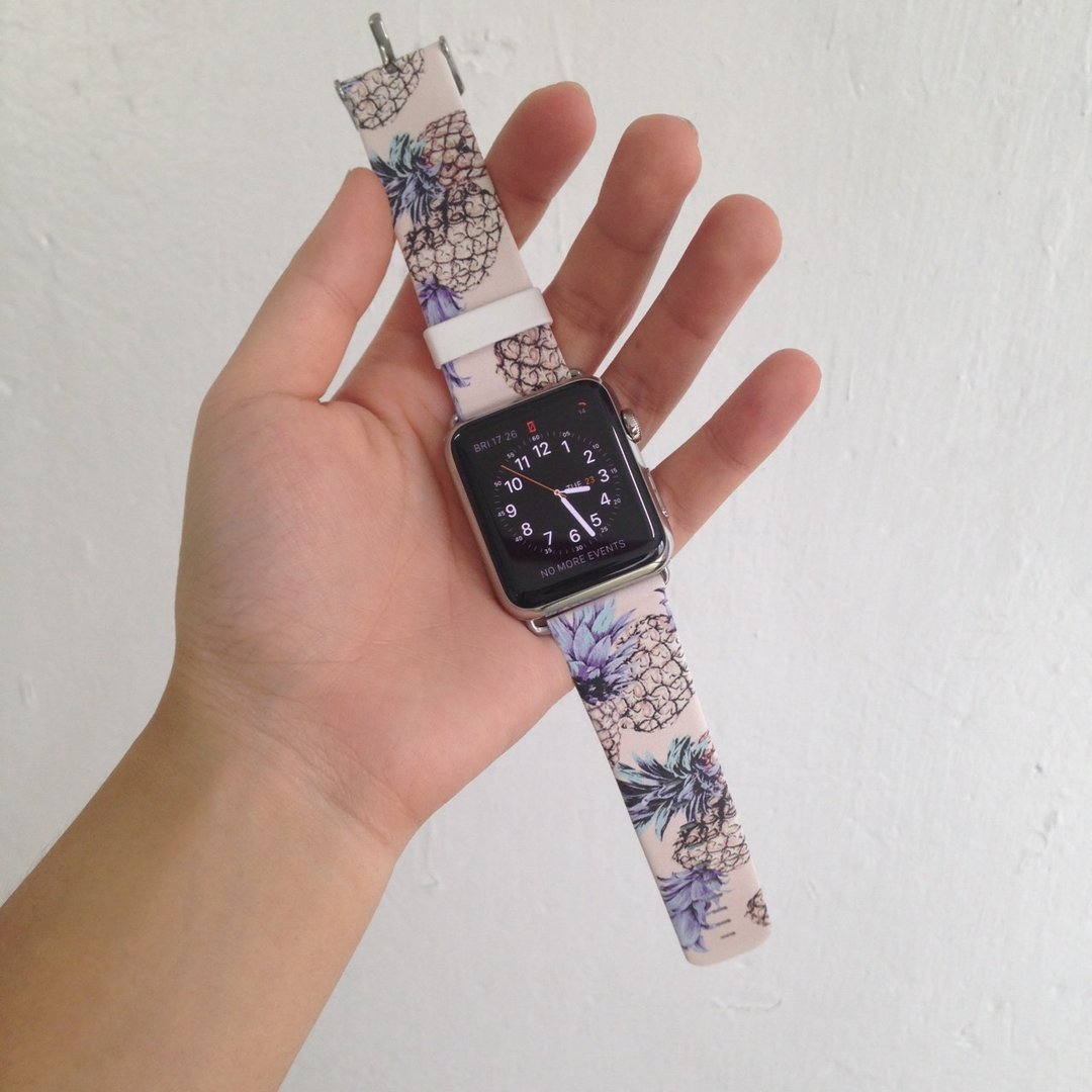 Apple / Samsung Watch 菠萝图案表带图案表带适合任何型号 51 - 表带 - 其他材质 多色