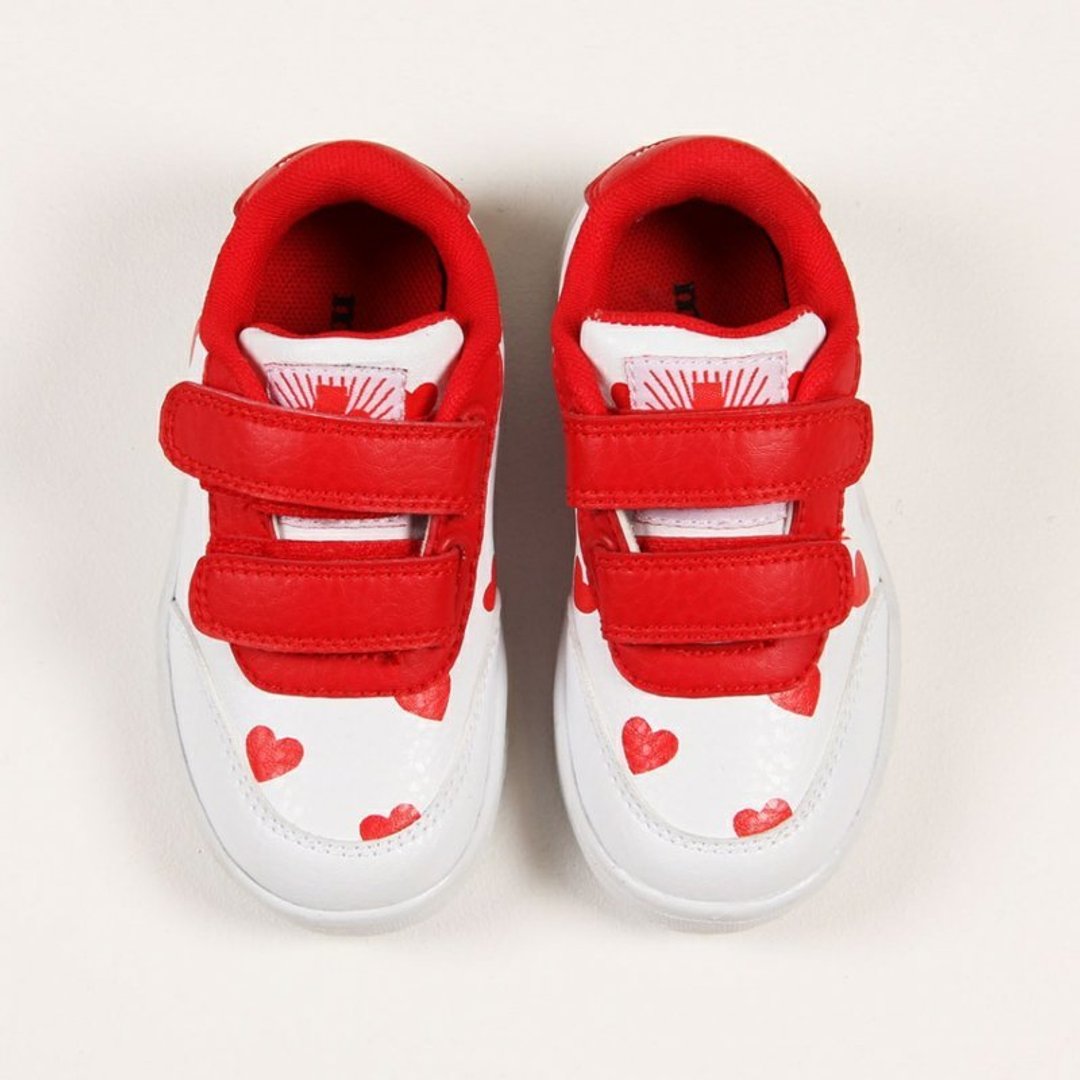 瑞典 mini rodini LOVE SNEAKER WHITE 爱心朵朵鞋 - 童装鞋 - 其他材质 红色