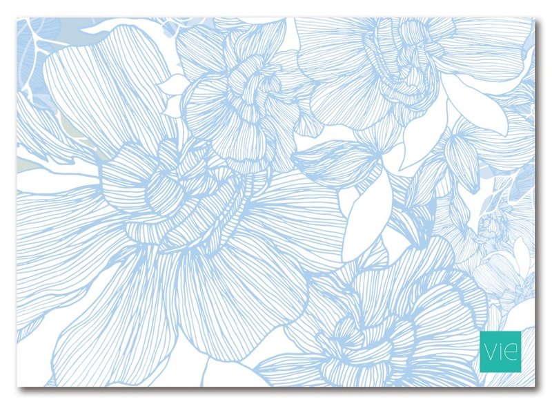 【明信片】栀子花，白花蓝 - 卡片/明信片 - 纸 蓝色