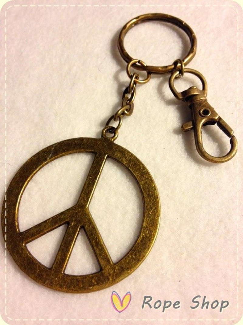 peace 和平标志。古铜 复古色钥匙圈 - 其他 - 其他金属 