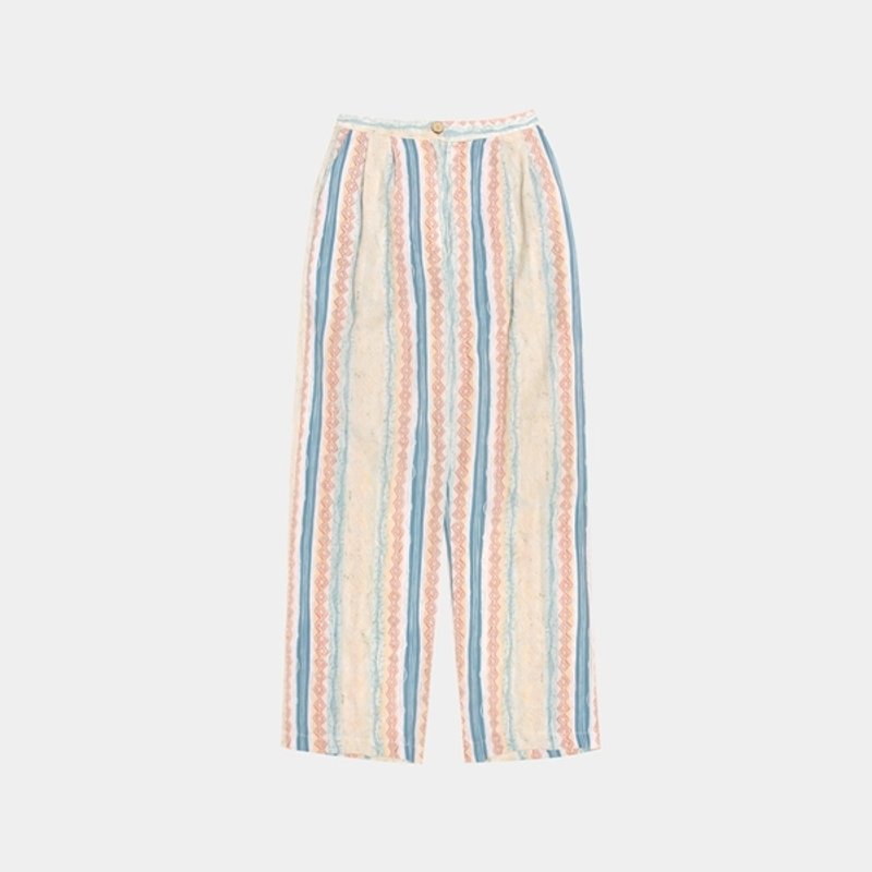 │moderato│清爽直条纹印花古着裤│森林复古.女朋友.独特.文艺 - 女装长裤 - 其他材质 多色