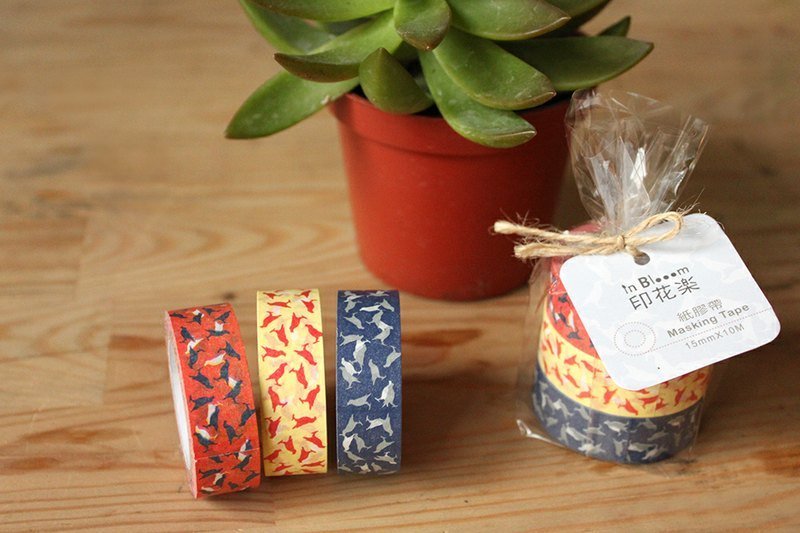 印花乐纸胶带-三入组 - 纸胶带 - 纸 多色