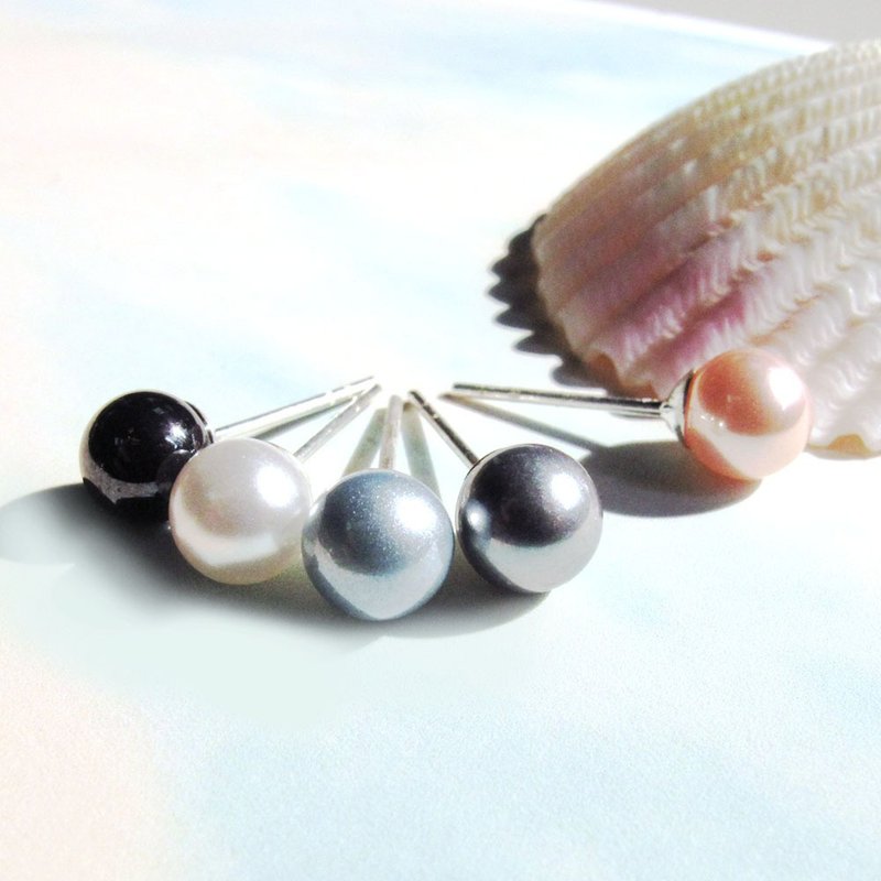 珍珠耳环 幸福珍珠 925纯银耳环 -64DESIGN银饰 - 耳环/耳夹 - 纯银 多色