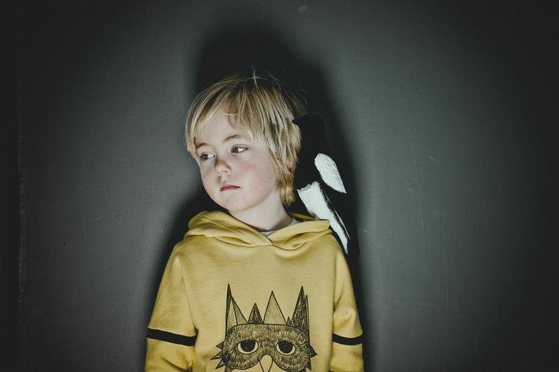 英国  "猫头鹰戴面具"连帽造型上衣 - 其他 - 棉．麻 黄色