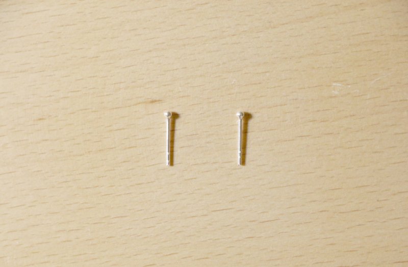 | 归鱼手工银饰创作 | 纯银小火柴耳针 - 耳环/耳夹 - 其他金属 