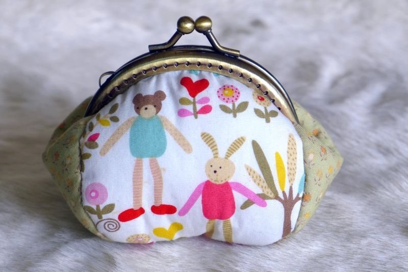 熊V.S.兔 口金包/零钱包 - 零钱包 - 粘土 绿色