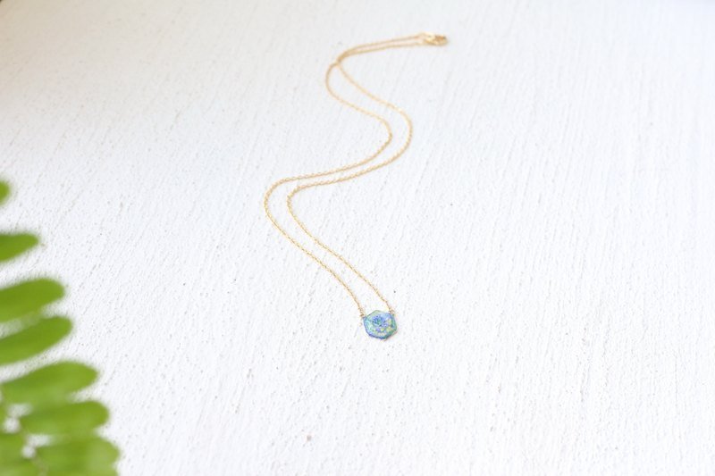 Hand in Hand 六角形地球 项链 (0103) - 项链 - 其他金属 金色