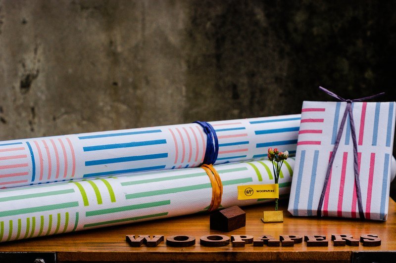 手工包装纸 - 有线小日系 (55cm x 77cm) - 包装材料 - 纸 多色