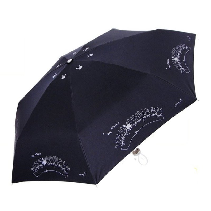 /Puputraga/我是最特别小兔超短巧手开收伞/抗uv/银胶布 - 雨伞/雨衣 - 防水材质 多色