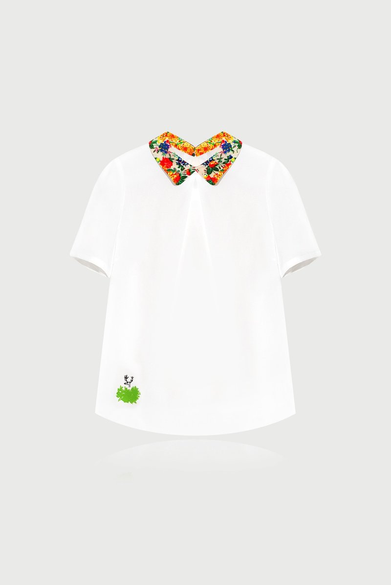 【幸福情人礼】有时隐藏是希望被发现／花领子衬衫 - 女装上衣 - 其他材质 多色