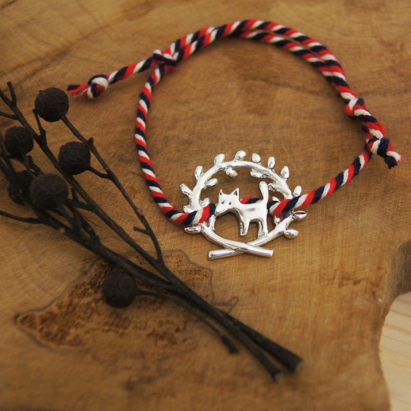 || 驯养的意义 || 想念小王子金黄麦子色头发的狐狸*纯银棉线手环 - 手链/手环 - 纯银 银色