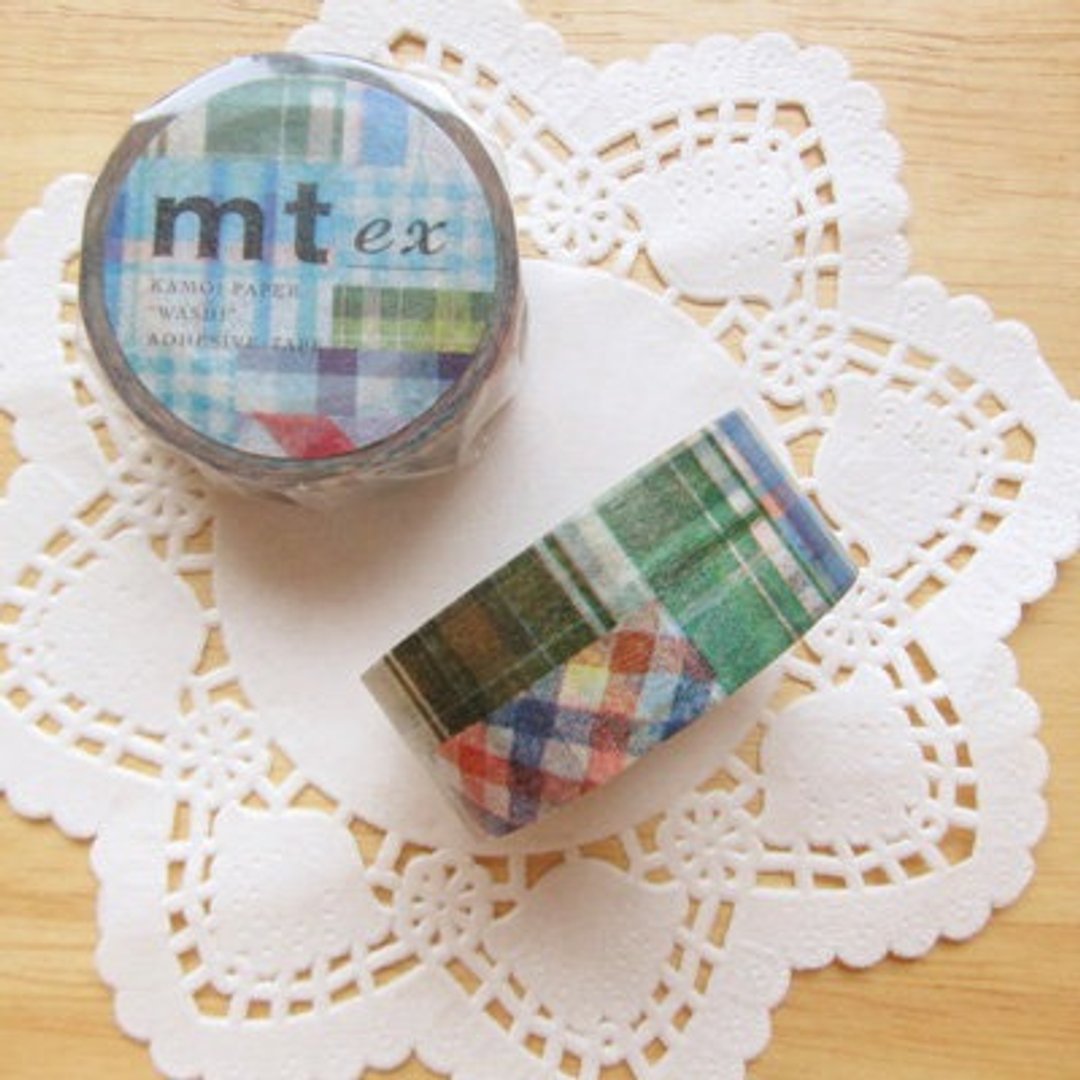 mt 和纸胶带 mt ex【英伦格纹拼布(MTEX1P63)】 - 纸胶带 - 纸 蓝色