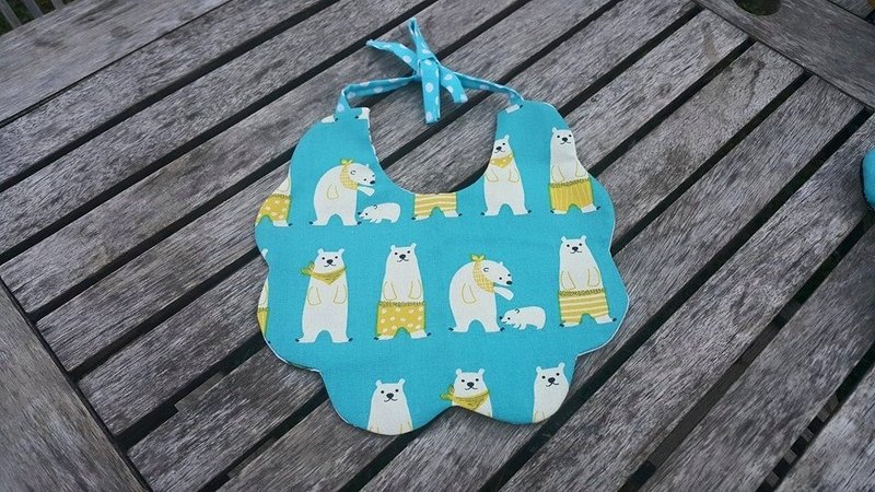 夏日北极熊  宝宝兜兜 口水巾 - 围嘴/口水巾 - 其他材质 蓝色