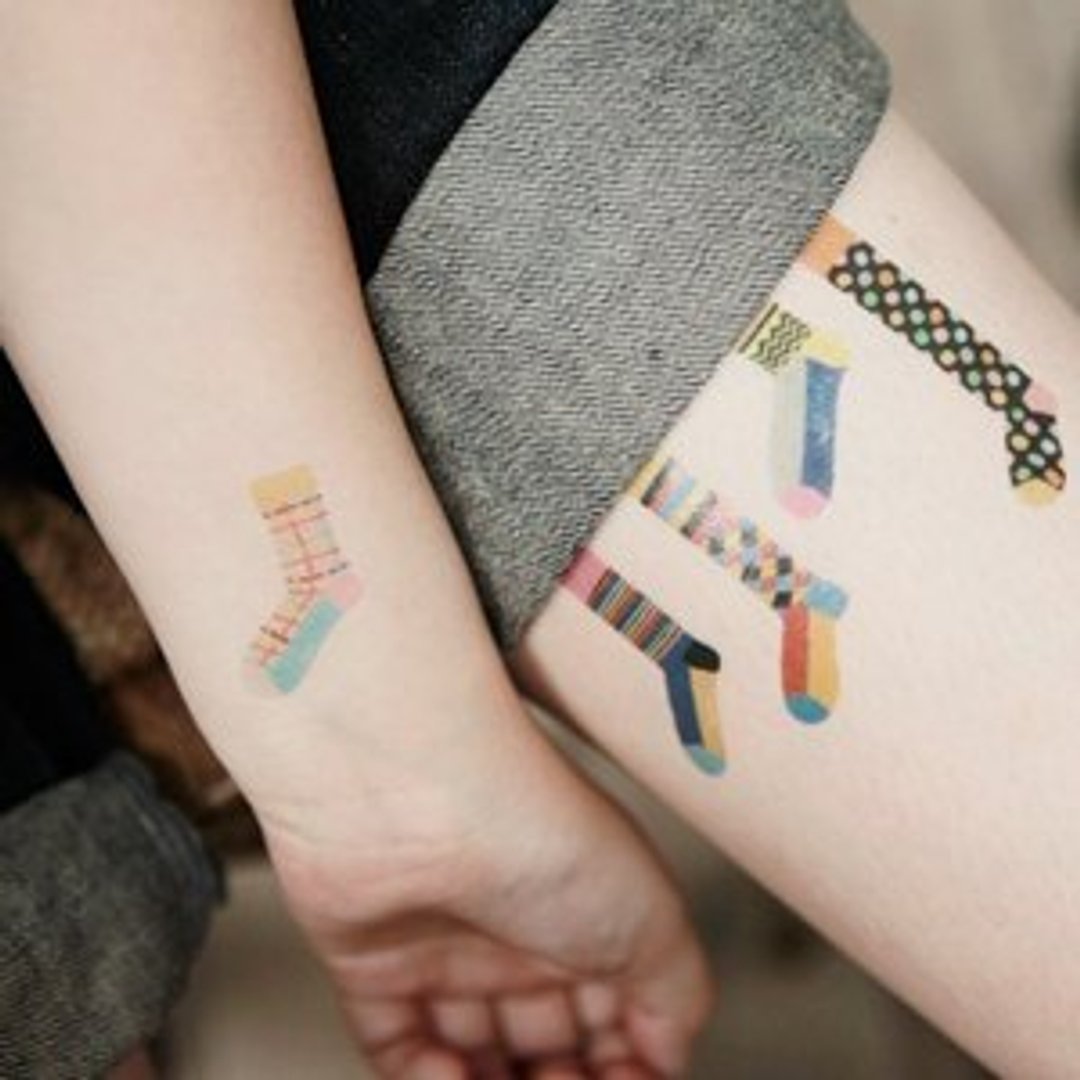 *tattoo* 缤纷点点袜子不嫌多组合  刺青贴纸 - 贴纸 - 纸 多色