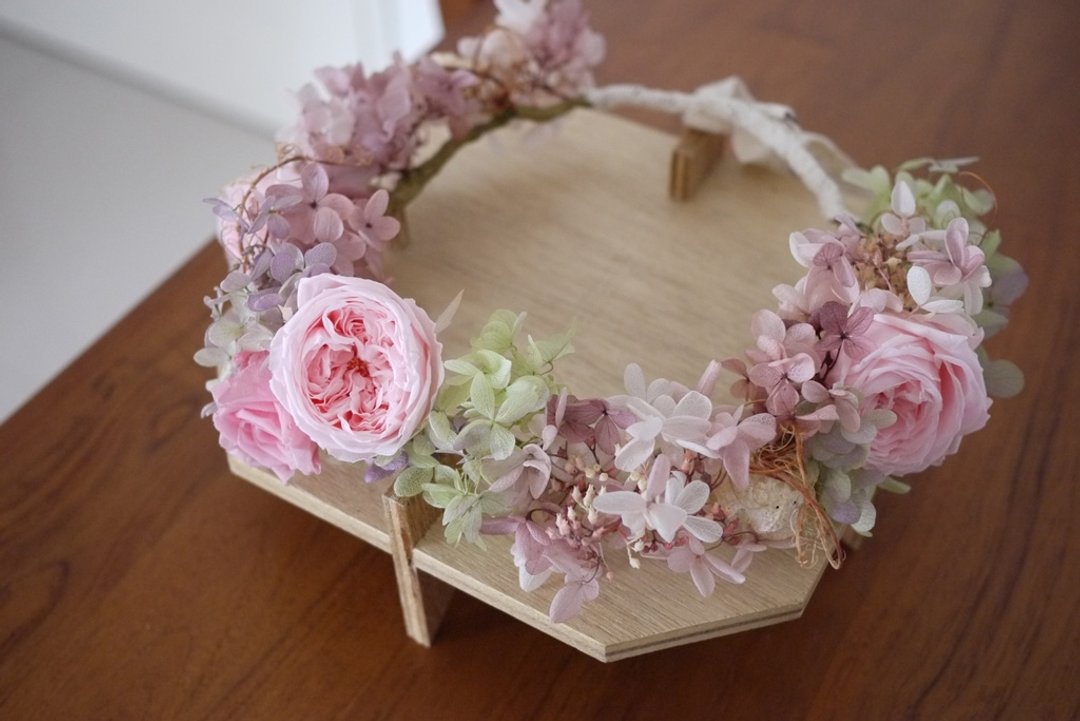 杂集手作zakka乡村风杂货．茱丽叶  不凋花之恋．永生花/干燥花花冠(多色系) - 其他 - 植物．花 粉红色