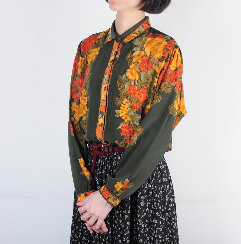花团锦簇来去赏花古着印花衬衫 - 女装衬衫 - 其他材质 多色