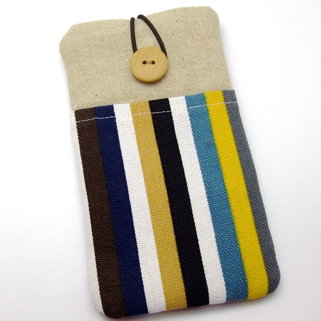 iPhone sleeve, Samsung Galaxy 8, Galaxy Note 8 pouch cover 自家制手提电话包, 手机布袋，布套 ，(可量身订制) - 彩色条子 (P-90) - 手机壳/手机套 - 棉 多色
