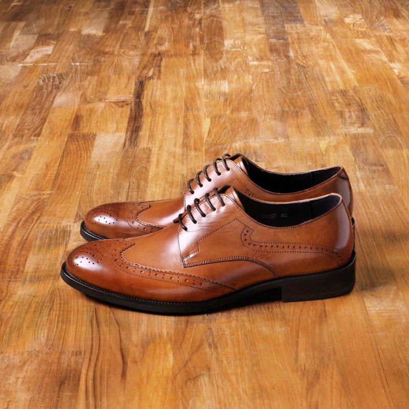 Vanger 优雅美型·摩登英仕布洛克雕花皮鞋 Va137经典褐 - 男款牛津鞋/乐福鞋 - 真皮 咖啡色