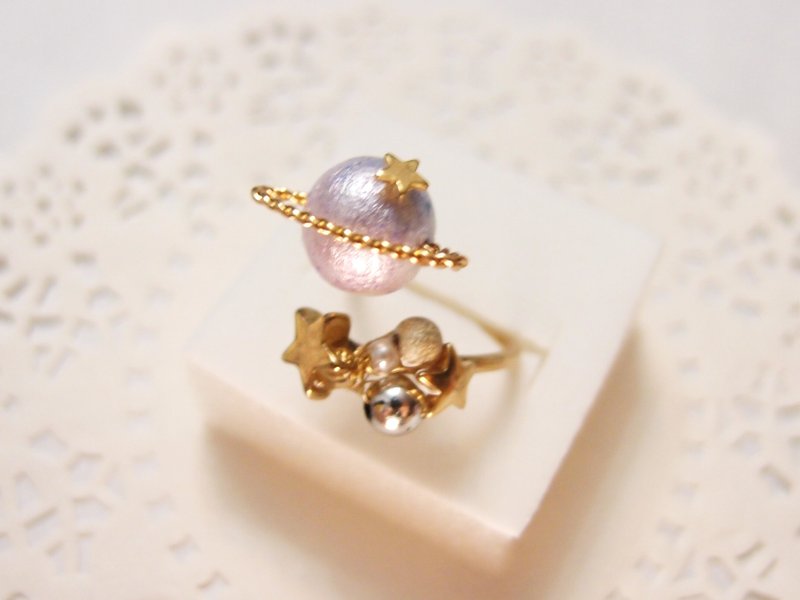 星球戒指 (多色) - 戒指 - 塑料 金色