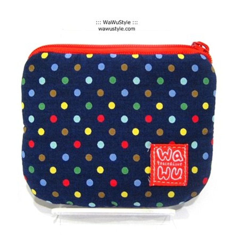 WaWu 小零钱包, 贴身钱包, 卡包, 证件包 (缤纷蓝点) (※限量) - 零钱包 - 其他材质 蓝色