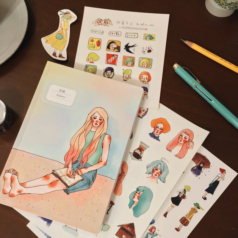 甜蜜生活 B6万年历 好的一年 送行事历贴纸哟 - 笔记本/手帐 - 纸 橘色