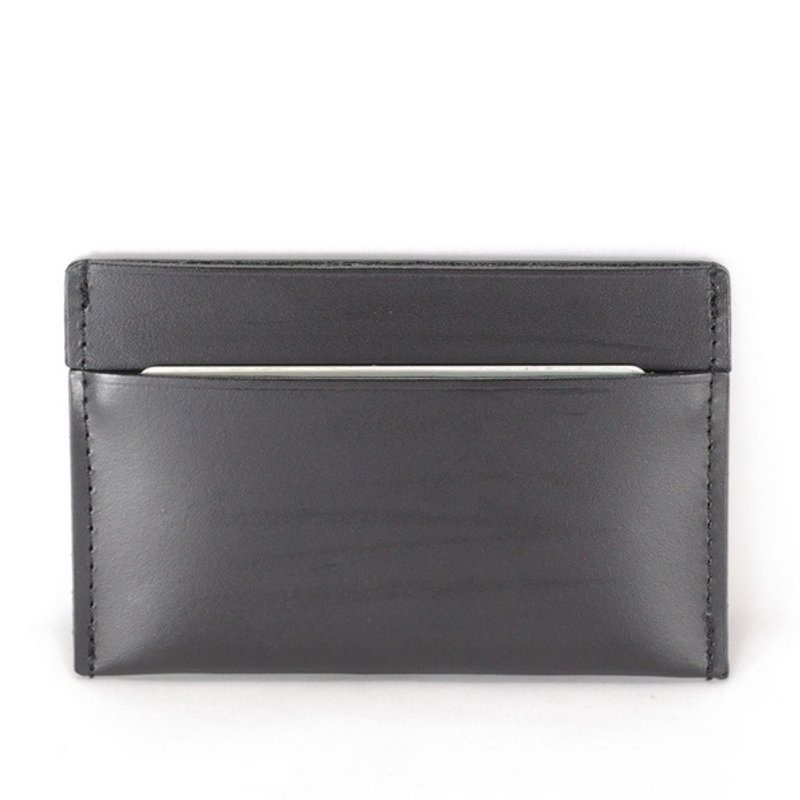 简约植鞣牛皮卡夹 深黑色 名片夹 - 名片架/名片座 - 真皮 黑色